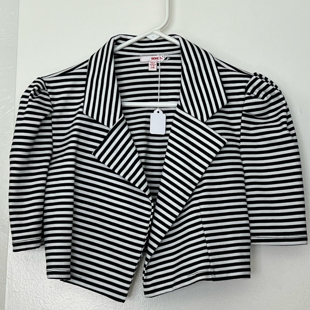 Strip crop top jacket